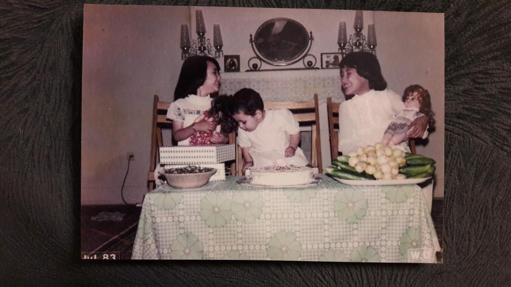 Atoosa as a child with her sisters at home