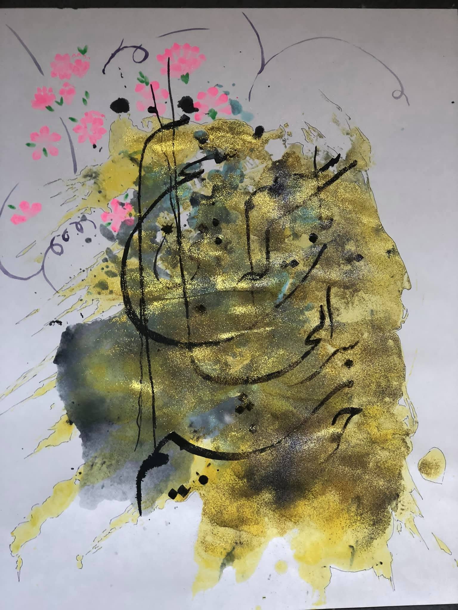 Abstract — Gold / Pink — Abstract artwork